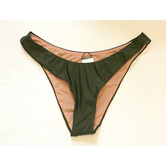 J. Crew High Leg Swim Bikini Bottom Green Size XS NEW - Picture 1 of 8